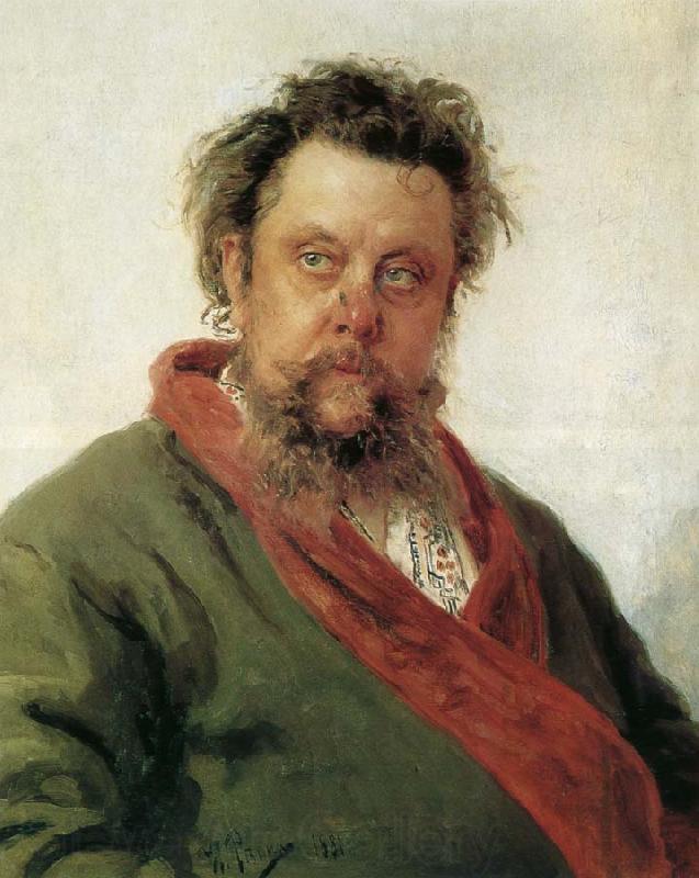 Ilya Repin Canadian composer portrait Mussorgsky Norge oil painting art